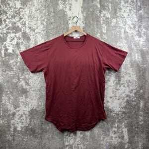 EPTM T Sirt XXL Mens Red Short Sleeve Drop Cut Curve Hem Tee 2XL